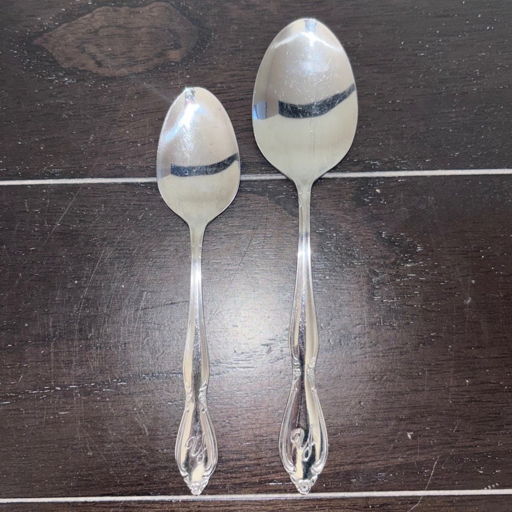 Customcraft Stainless Taiwan Spoons | Monogram Y Floral | Soup Spoon, Teaspoon